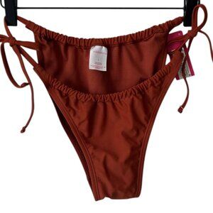 Xhilaration High Leg Scoop Waist Burnt Orange Swimsuit Bikini Brief Bottom, NWT